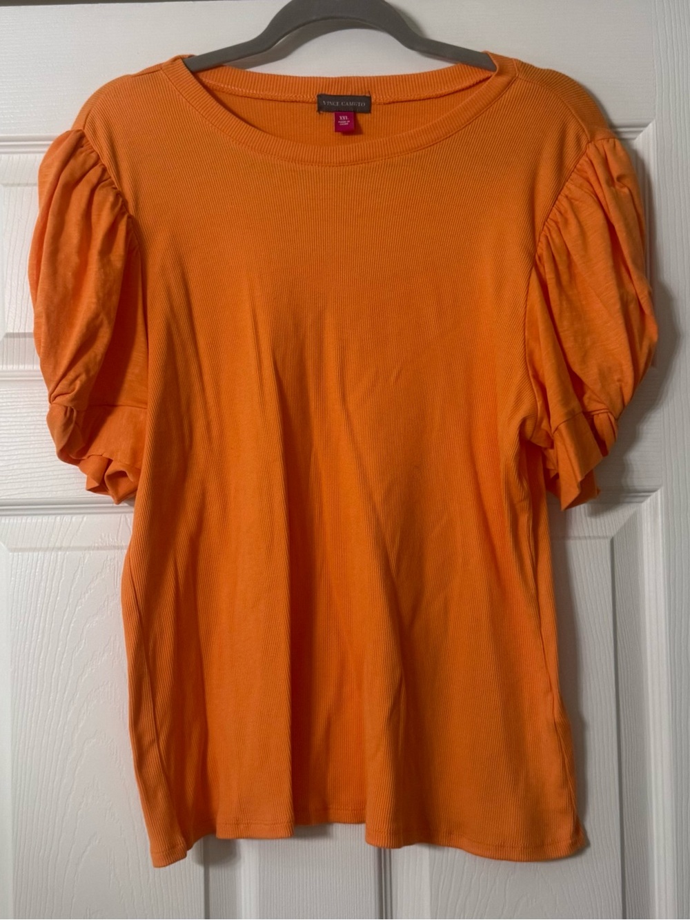 Vince Camuto Bright Orange Puff Sleeve Tee
